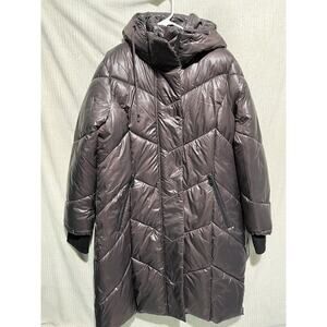 Women's Kenneth Cole New York Brown Puffer Quilted Jacket Coat Size XL